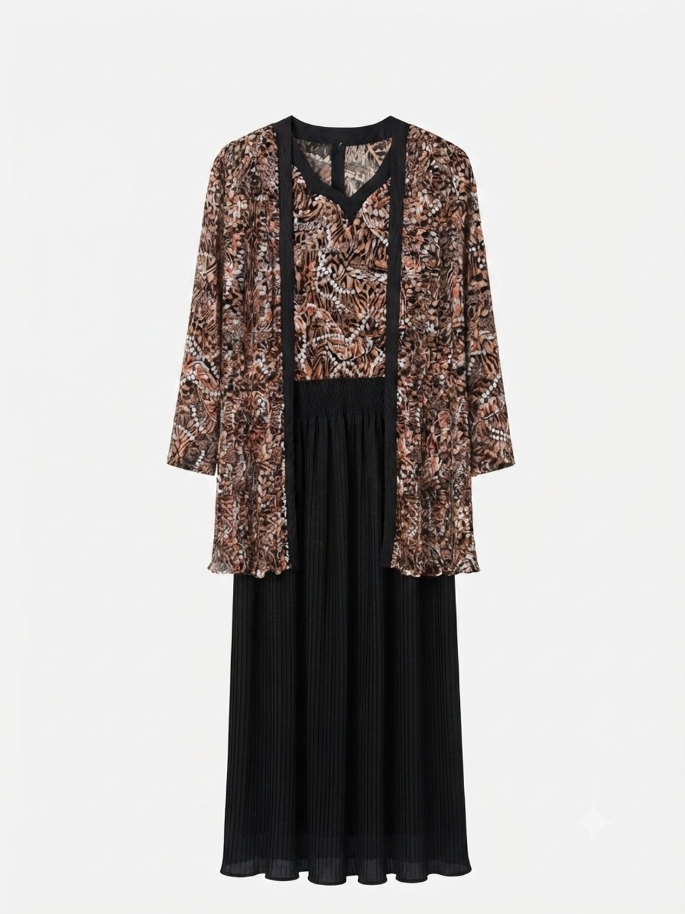 Diane Freis 2 Piece Leopard Print Duster & Dress